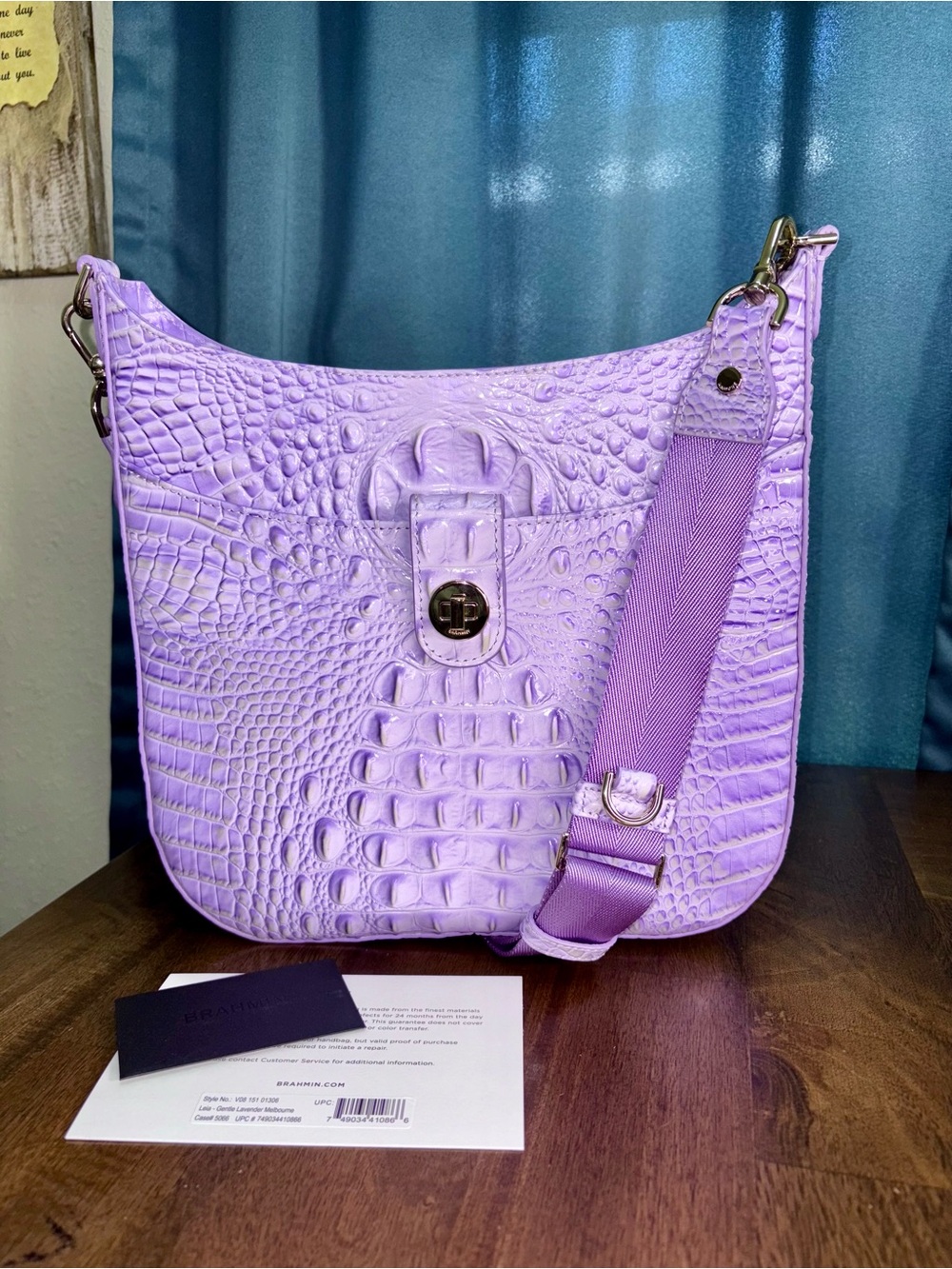 Brahmin EUC Leia - Gentle Lavender - Pastel- Back Eye - Pearl Shimmer - Like New - Picture 16 of 16